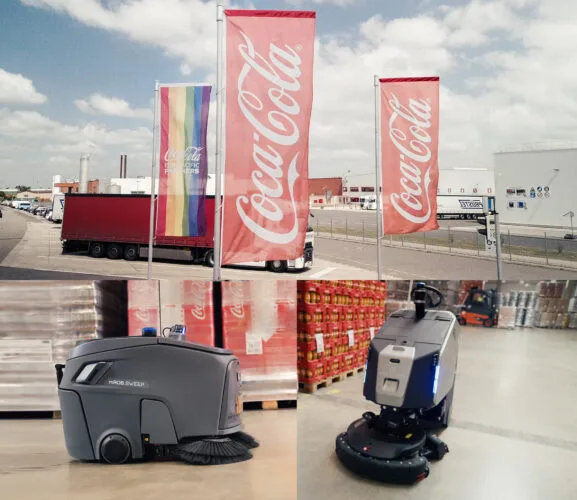 Logistieke servicerobot in Coca-Cola distributiecentrum