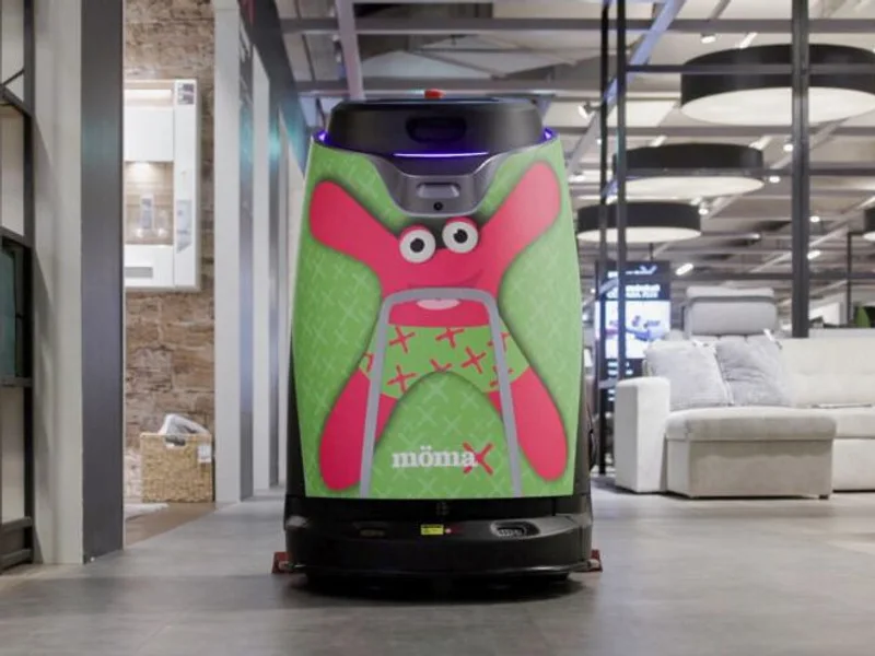 Zelfde robot met een volledige vinylwrap in de huisstijl van de klant