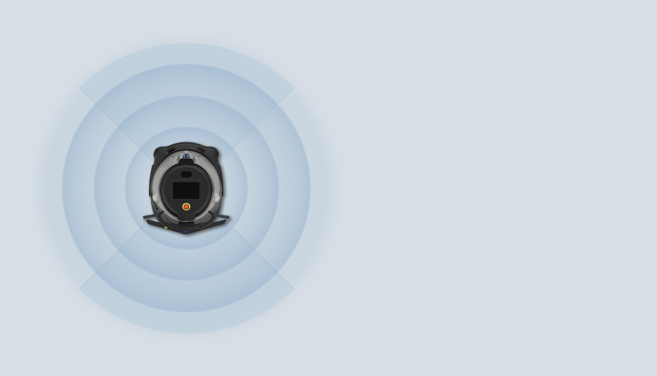 Gausium Omnie with 360° sensor coverage, top view