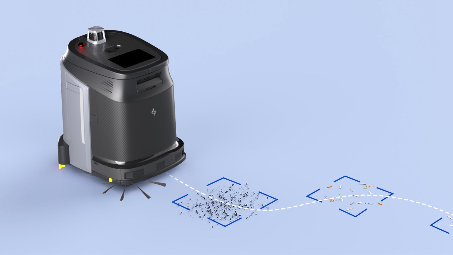 Phantas detecteert en reinigt een vuile zone met Auto Spot Cleaning